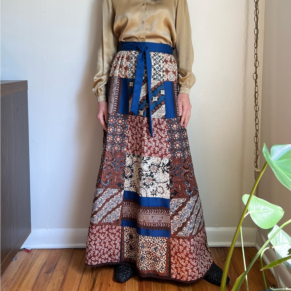 70s Patchwork Maxi Wrap Skirt - Picture 7 of 9